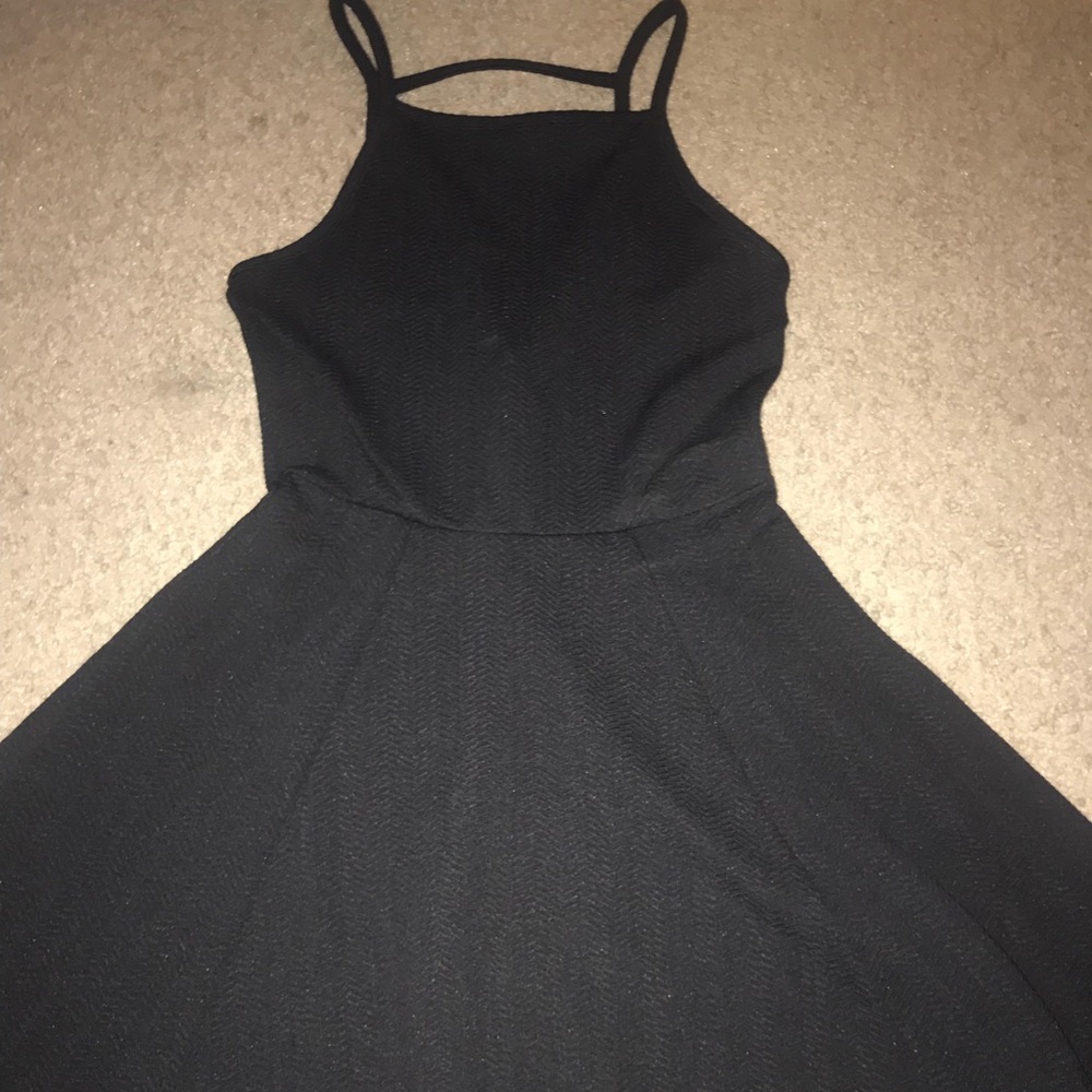 Black Geometric H&M Skater Dress